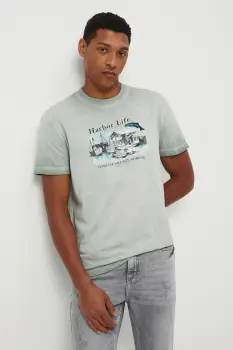 Medicine tricou din bumbac culoarea turcoaz, cu imprimeu imagine