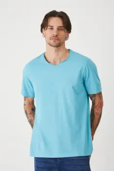 Medicine tricou din bumbac culoarea turcoaz, neted imagine