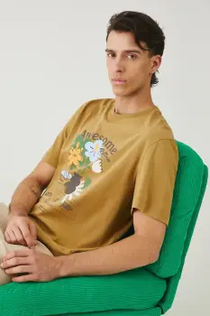 Medicine tricou din bumbac culoarea verde, cu imprimeu imagine