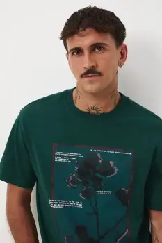 Medicine tricou din bumbac culoarea verde, cu imprimeu imagine