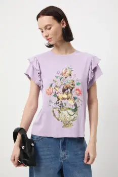 Medicine tricou din bumbac culoarea violet imagine