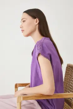 Medicine tricou din bumbac culoarea violet imagine