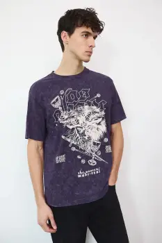 Medicine tricou din bumbac culoarea violet, cu imprimeu imagine