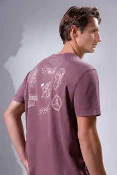 Medicine tricou din bumbac culoarea violet, cu imprimeu imagine