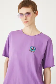 Medicine tricou din bumbac culoarea violet imagine