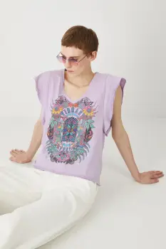 Medicine tricou din bumbac culoarea violet imagine