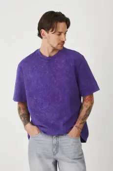 Medicine tricou din bumbac culoarea violet, neted imagine