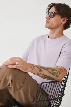 Medicine tricou din bumbac culoarea violet, neted imagine