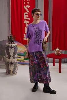 Medicine Tricou din bumbac culoarea violeta a femeilor imagine