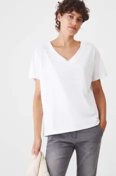 Medicine tricou din bumbac femei, culoarea alb imagine