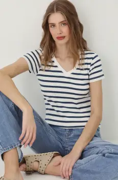 Medicine tricou din bumbac femei, culoarea alb imagine