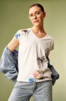 Medicine tricou din bumbac femei, culoarea alb imagine