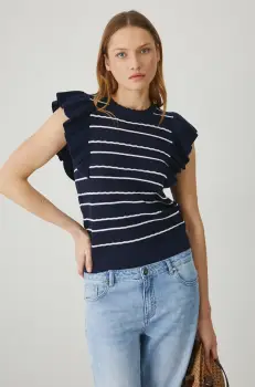 Medicine tricou din bumbac femei, culoarea albastru marin imagine