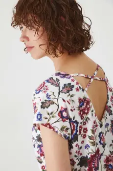 Medicine tricou din bumbac femei, culoarea bej imagine