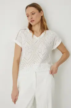 Medicine tricou din bumbac femei, culoarea bej imagine