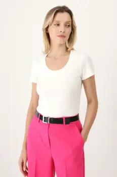 Medicine tricou din bumbac femei, culoarea bej imagine