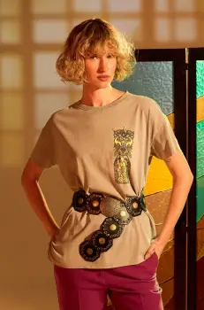 Medicine tricou din bumbac femei, culoarea gri imagine