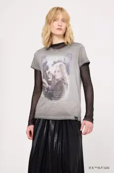 Medicine tricou din bumbac femei, culoarea gri imagine