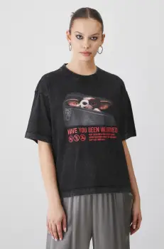 Medicine tricou din bumbac femei, culoarea gri imagine