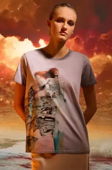 Medicine tricou din bumbac femei, culoarea gri imagine