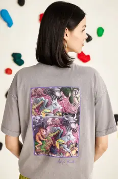 Medicine tricou din bumbac femei, culoarea gri imagine