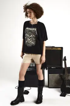 Medicine tricou din bumbac femei, culoarea negru imagine