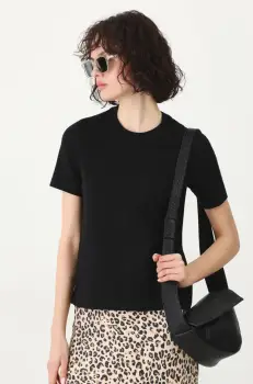 Medicine tricou din bumbac femei, culoarea negru imagine