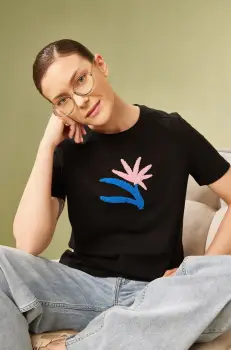 Medicine tricou din bumbac femei, culoarea negru imagine