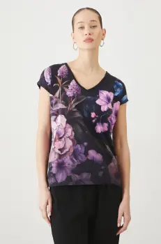 Medicine tricou din bumbac femei, culoarea negru imagine