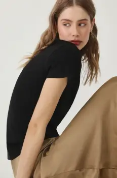 Medicine tricou din bumbac femei, culoarea negru imagine