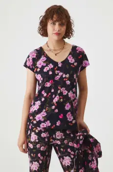 Medicine tricou din bumbac femei, culoarea negru imagine