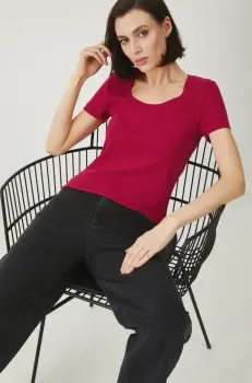 Medicine tricou din bumbac femei, culoarea rosu imagine