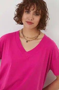 Medicine tricou din bumbac femei, culoarea roz imagine