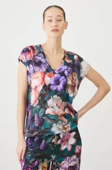 Medicine tricou din bumbac femei, culoarea turcoaz imagine