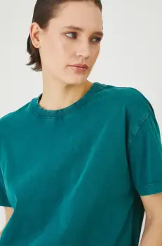 Medicine tricou din bumbac femei, culoarea verde imagine