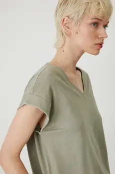 Medicine tricou din bumbac femei, culoarea verde imagine