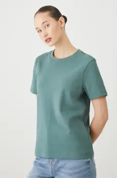 Medicine tricou din bumbac femei, culoarea verde imagine