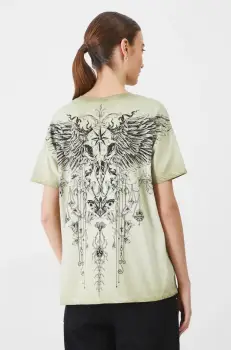 Medicine tricou din bumbac femei, culoarea verde imagine