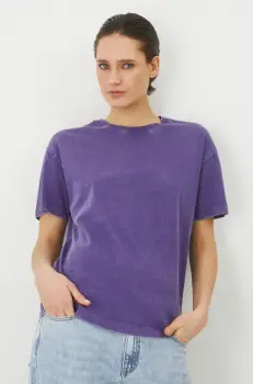 Medicine tricou din bumbac femei, culoarea violet imagine