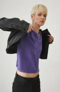 Medicine tricou din bumbac femei, culoarea violet imagine