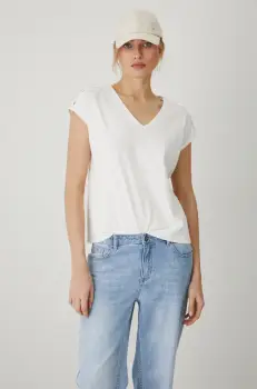 Medicine tricou din in culoarea bej imagine