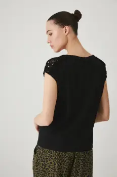 Medicine tricou din in culoarea negru imagine