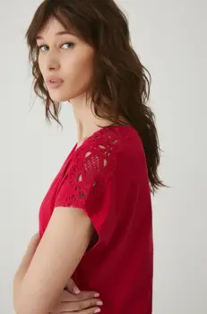 Medicine tricou din in culoarea rosu imagine