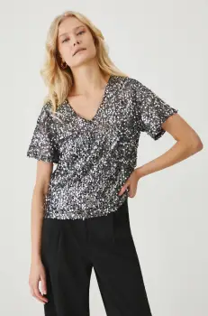 Medicine tricou femei, culoarea argintiu imagine