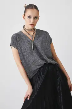 Medicine tricou femei, culoarea argintiu imagine