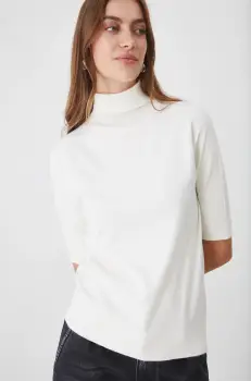 Medicine tricou femei, culoarea bej, cu guler imagine