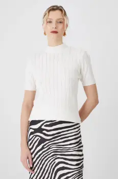 Medicine tricou femei, culoarea bej, cu turtleneck imagine