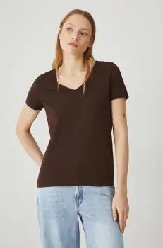 Medicine tricou femei, culoarea maro imagine