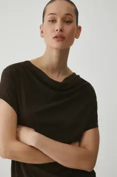 Medicine tricou femei, culoarea maro imagine