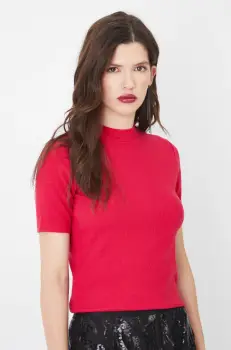 Medicine tricou femei, culoarea rosu, cu turtleneck imagine